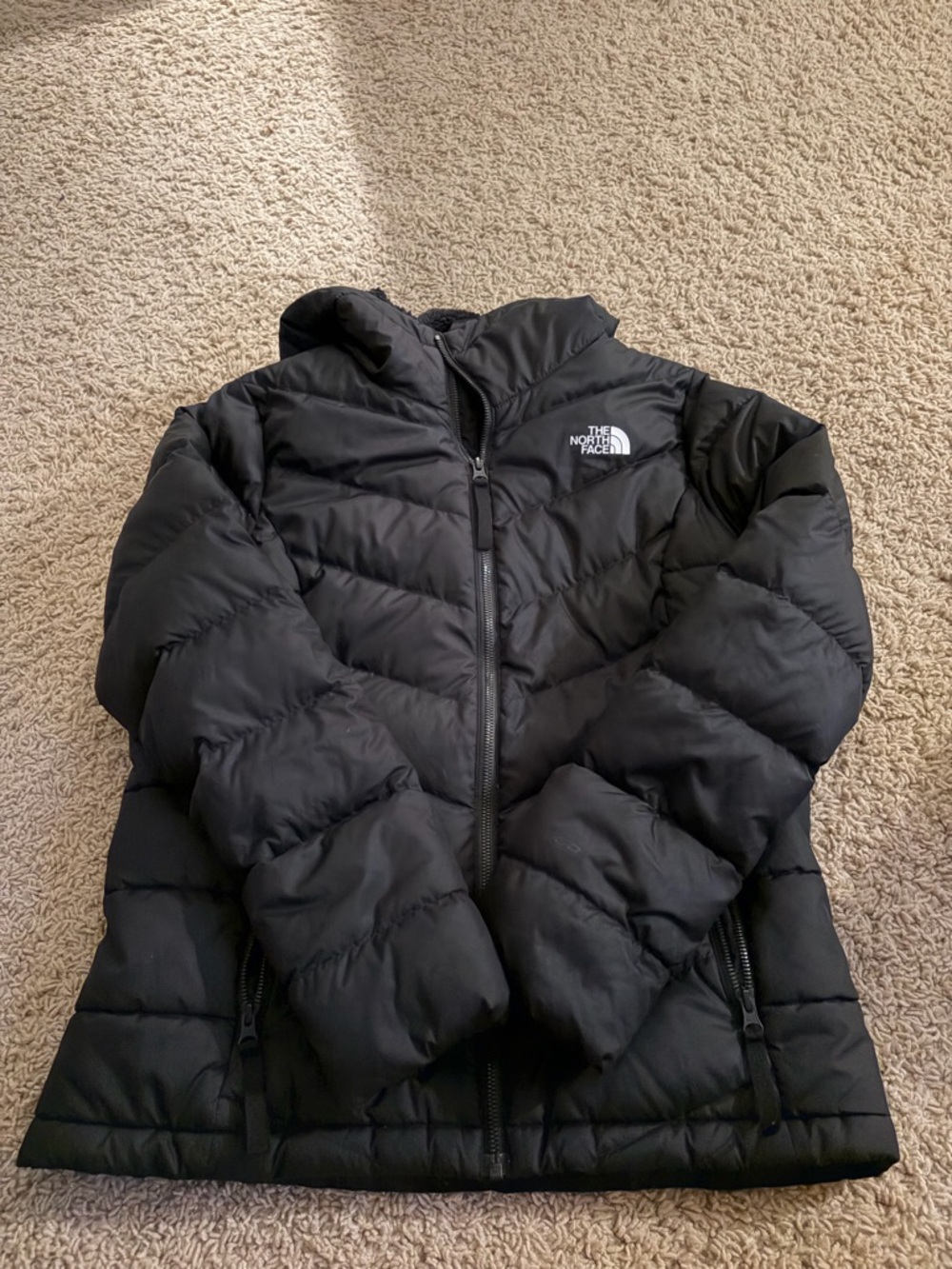 The North Face Black Quilted Jacket with Sherpa Lining